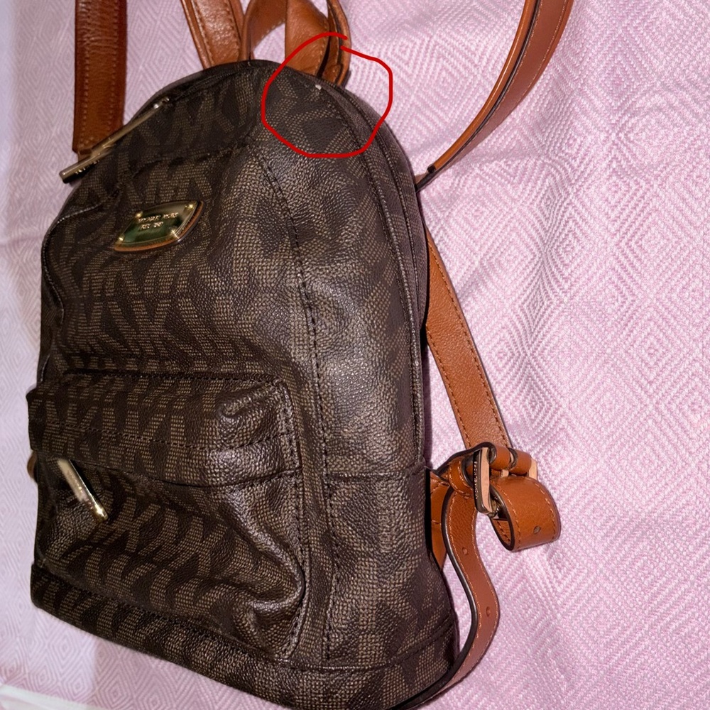 Michael Kors Signature Brown Backpack - Picture 11 of 11